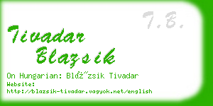 tivadar blazsik business card